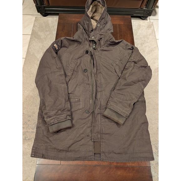 Superdry International Other - Superdry International Mens  Military Parka Faux Fur Hood Button Zip Size 2XL